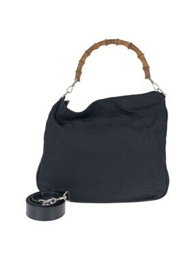 Gucci Black Silver Nylon Leather 001 Shoulder Bag